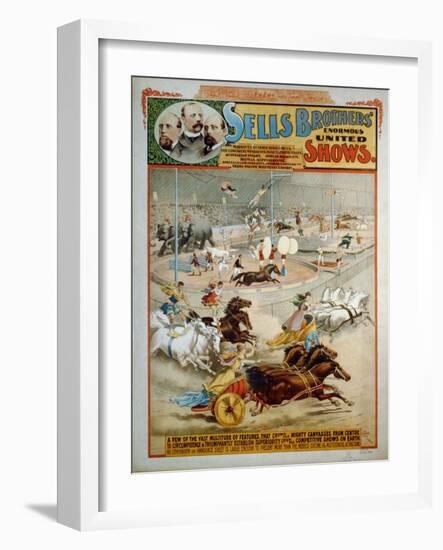 Sells Brothers' Enormous Shows, Ca 1885-null-Framed Giclee Print