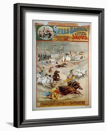 Sells Brothers' Enormous Shows, Ca 1885-null-Framed Giclee Print