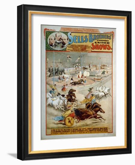 Sells Brothers' Enormous Shows, Ca 1885-null-Framed Giclee Print