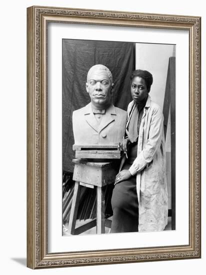 Selma Burke with her Bust of Booker T. Washington, c.1935 - 1943-The Chelsea Collection-Framed Giclee Print