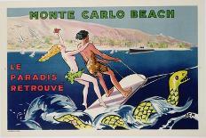 Poster Advertising Monte Carlo Beach, Printed by Draeger, Paris, C.1932 (Colour Litho)-Sem-Giclee Print