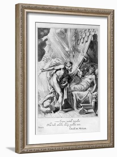 Semele Is Consumed by Jupiter's Fire, 1655-Michel de Marolles-Framed Giclee Print