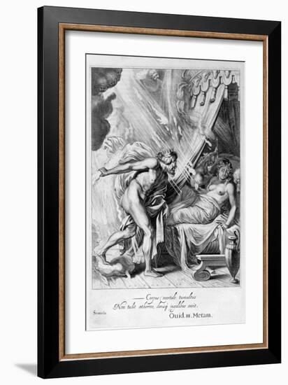 Semele Is Consumed by Jupiter's Fire, 1655-Michel de Marolles-Framed Giclee Print