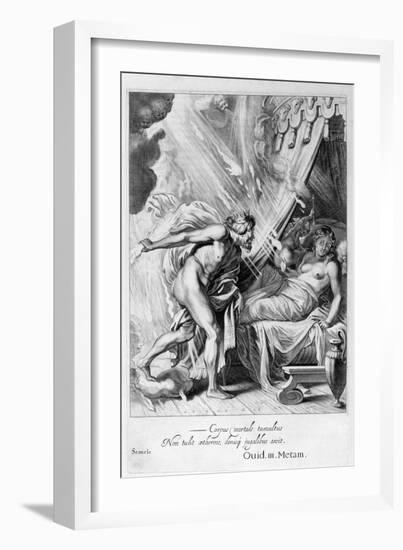 Semele Is Consumed by Jupiter's Fire, 1655-Michel de Marolles-Framed Giclee Print