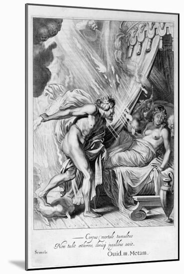 Semele Is Consumed by Jupiter's Fire, 1655-Michel de Marolles-Mounted Giclee Print