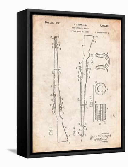 Semi Automatic Rifle Patent-Cole Borders-Framed Stretched Canvas