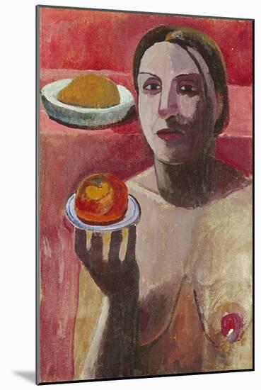 Semi-nude Italian with a plate. 1906-Paula Modersohn-Becker-Mounted Giclee Print