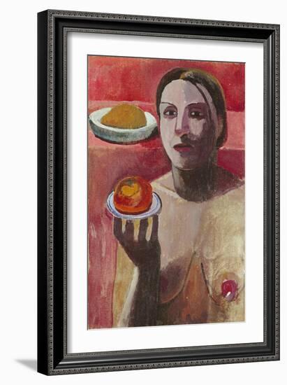 Semi-nude Italian with a plate. 1906-Paula Modersohn-Becker-Framed Giclee Print