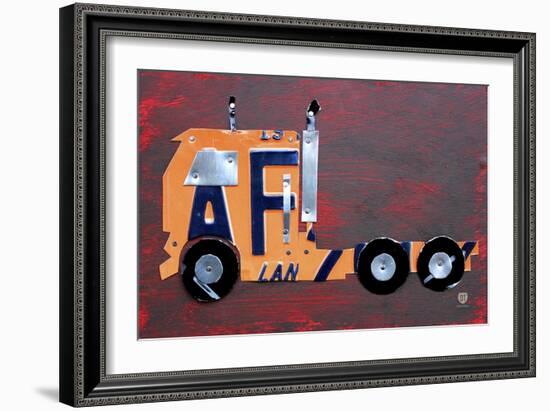 Semi Truck License Plate Art-Design Turnpike-Framed Giclee Print