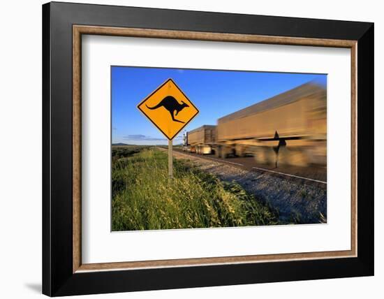 Semi Truck Speeding-null-Framed Photographic Print