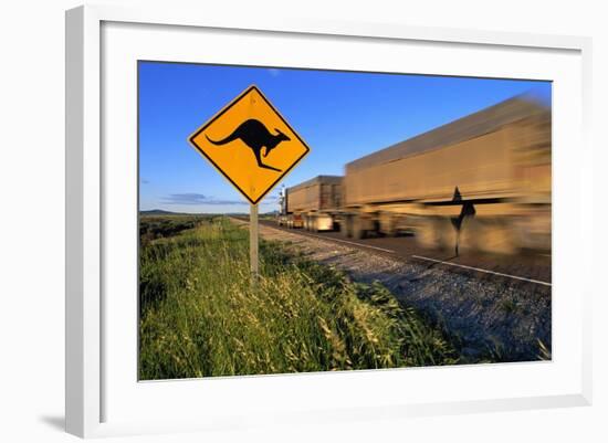 Semi Truck Speeding-null-Framed Photographic Print