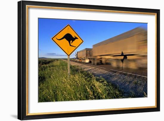 Semi Truck Speeding-null-Framed Photographic Print