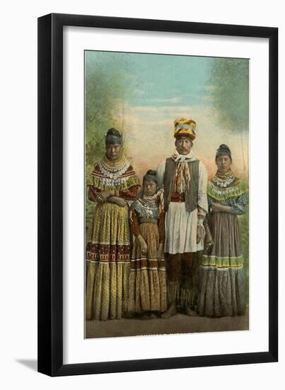 Seminole Indian Family, Florida-null-Framed Art Print
