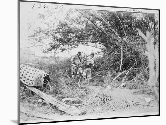 Seminole Indians with a Captured Alligator-American Photographer-Mounted Photographic Print