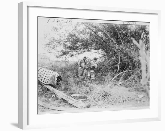 Seminole Indians with a Captured Alligator-American Photographer-Framed Photographic Print