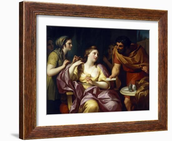 Semiramis Welcomes the News of the Revolt of Babylonian-Anton Raphael Mengs-Framed Giclee Print