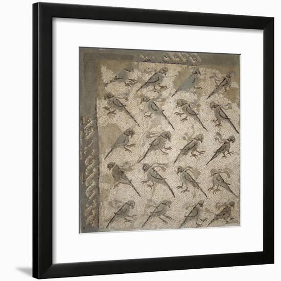 Semis de perroquets enrubannés (fragment de mosaïque de pavement)-null-Framed Giclee Print