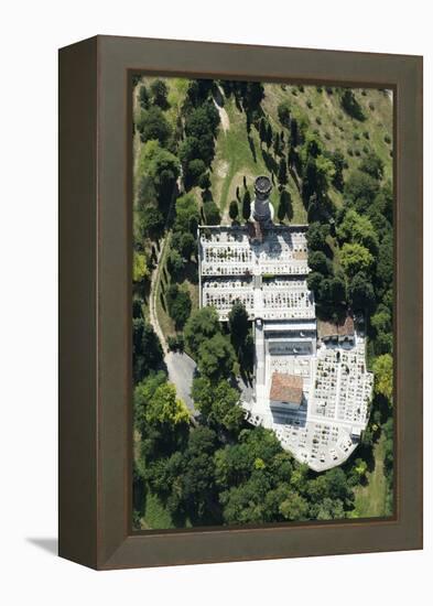 Semonzo, Cemetery, Bassano, Veneto, Monument, Aerial Picture, Memorial, Semonzo, Monument, Italy-Frank Fleischmann-Framed Premier Image Canvas