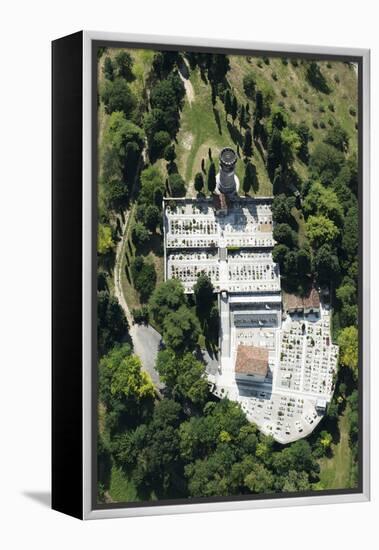 Semonzo, Cemetery, Bassano, Veneto, Monument, Aerial Picture, Memorial, Semonzo, Monument, Italy-Frank Fleischmann-Framed Premier Image Canvas