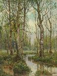 A Stream Running Through a Birch Wood-Semyon Fedorov-Mounted Giclee Print