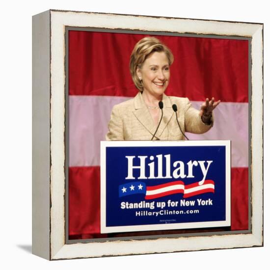 Sen. Hillary Clinton Addresses Supporters at the New York Women for Hillary Luncheon-null-Framed Premier Image Canvas
