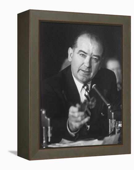 Sen. Joe McCarthy During Army-McCarthy Hearings-Hank Walker-Framed Premier Image Canvas