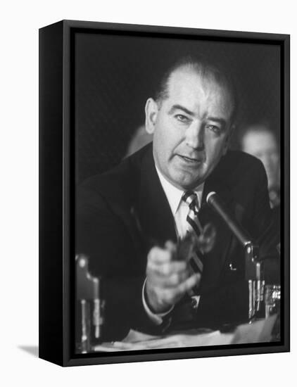 Sen. Joe McCarthy During Army-McCarthy Hearings-Hank Walker-Framed Premier Image Canvas