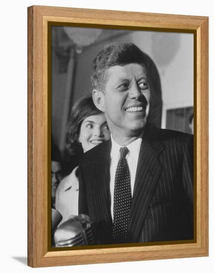 Sen. John F. Kennedy and His Wife-Ed Clark-Framed Premier Image Canvas