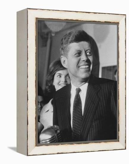 Sen. John F. Kennedy and His Wife-Ed Clark-Framed Premier Image Canvas