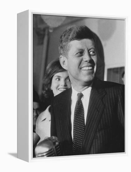 Sen. John F. Kennedy and His Wife-Ed Clark-Framed Premier Image Canvas