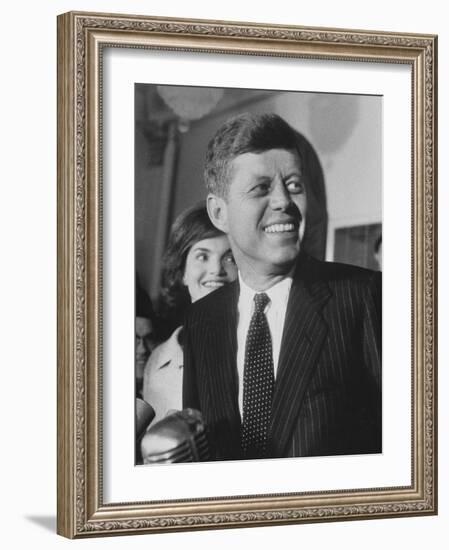 Sen. John F. Kennedy and His Wife-Ed Clark-Framed Photographic Print