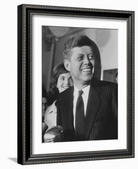 Sen. John F. Kennedy and His Wife-Ed Clark-Framed Photographic Print