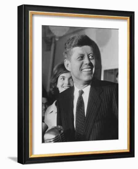 Sen. John F. Kennedy and His Wife-Ed Clark-Framed Photographic Print