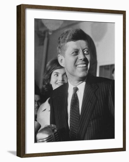 Sen. John F. Kennedy and His Wife-Ed Clark-Framed Photographic Print