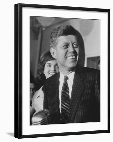 Sen. John F. Kennedy and His Wife-Ed Clark-Framed Photographic Print