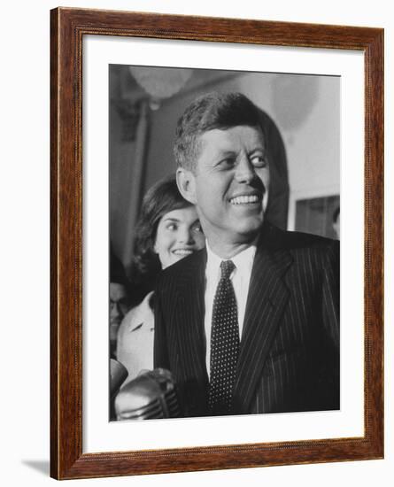 Sen. John F. Kennedy and His Wife-Ed Clark-Framed Photographic Print