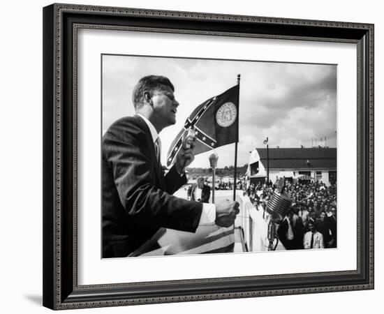 Sen. John F. Kennedy Campaigning for President-null-Framed Photographic Print