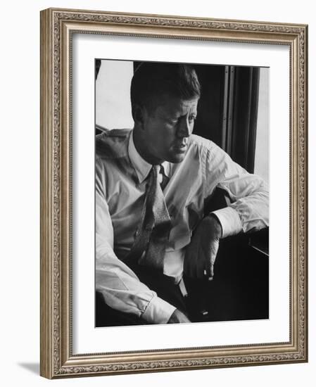 Sen. John F. Kennedy During His Presidential Campaign-null-Framed Photographic Print