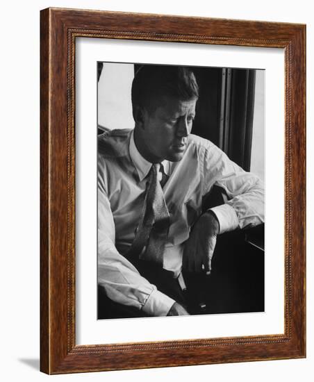 Sen. John F. Kennedy During His Presidential Campaign-null-Framed Photographic Print