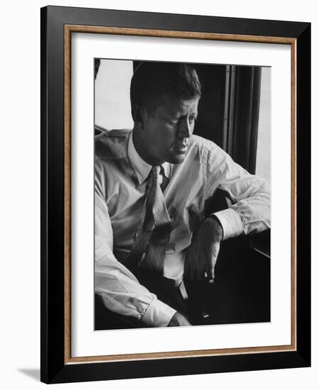 Sen. John F. Kennedy During His Presidential Campaign-null-Framed Photographic Print