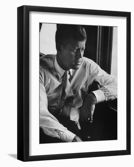 Sen. John F. Kennedy During His Presidential Campaign--Framed Photographic Print