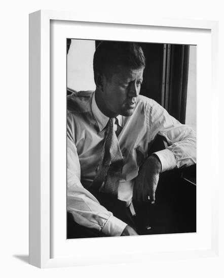 Sen. John F. Kennedy During His Presidential Campaign-null-Framed Photographic Print