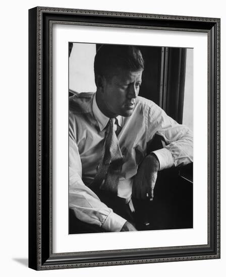 Sen. John F. Kennedy During His Presidential Campaign-null-Framed Photographic Print