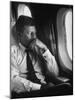 Sen. John F. Kennedy on His Private Plane During His Presidential Campaign-null-Mounted Photographic Print