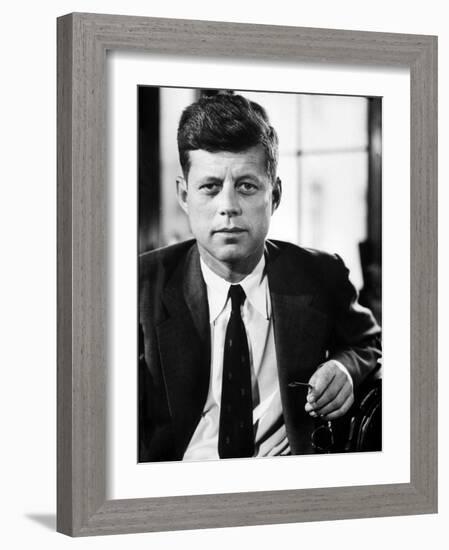 Sen. John F. Kennedy Posing for Picture-null-Framed Photographic Print