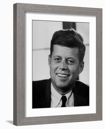 Sen. John F. Kennedy, Posing for Picture-null-Framed Photographic Print