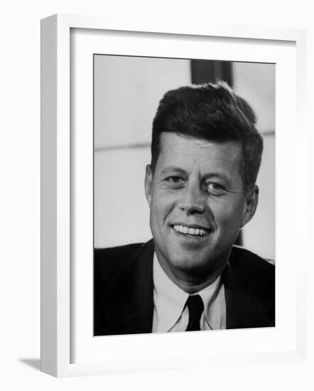 Sen. John F. Kennedy, Posing for Picture-null-Framed Photographic Print