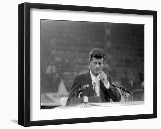 Sen. John F. Kennedy Speaking at Democratic National Convention-null-Framed Photographic Print