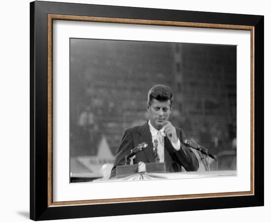 Sen. John F. Kennedy Speaking at Democratic National Convention-null-Framed Photographic Print