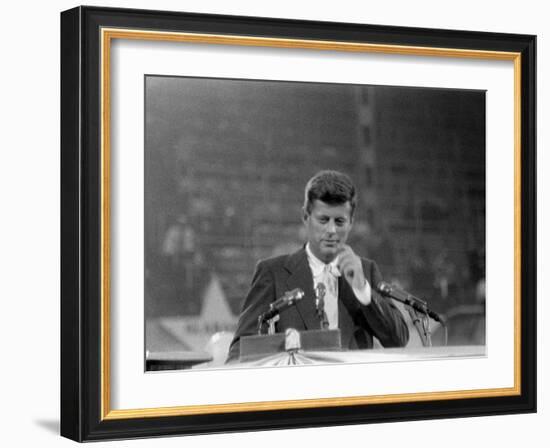 Sen. John F. Kennedy Speaking at Democratic National Convention-null-Framed Photographic Print